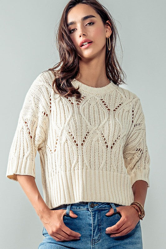 Hailee Crochet Crew Neck