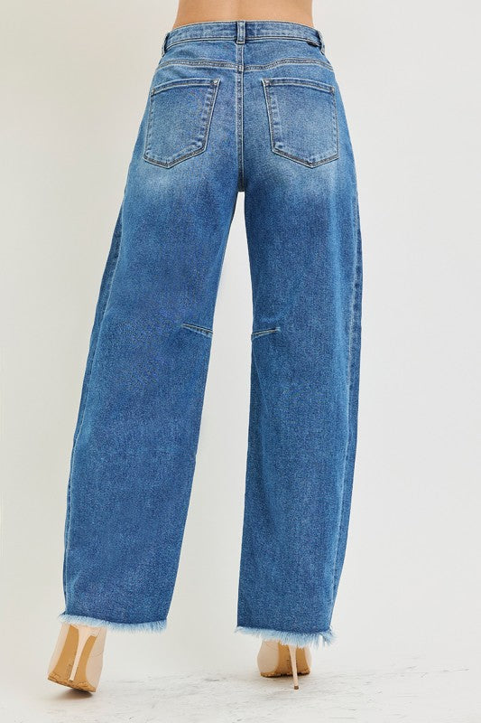 Slouchy Barrel Double Waistband Jeans