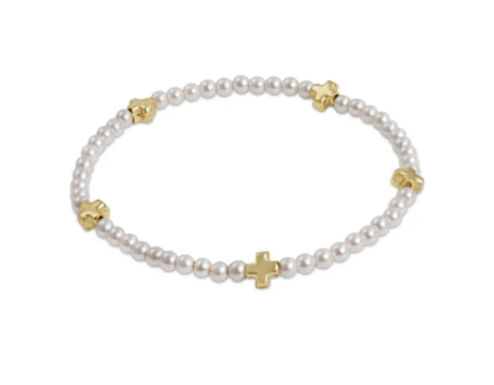 Enewton Signature Cross Small Pearl 3mm Bracelet
