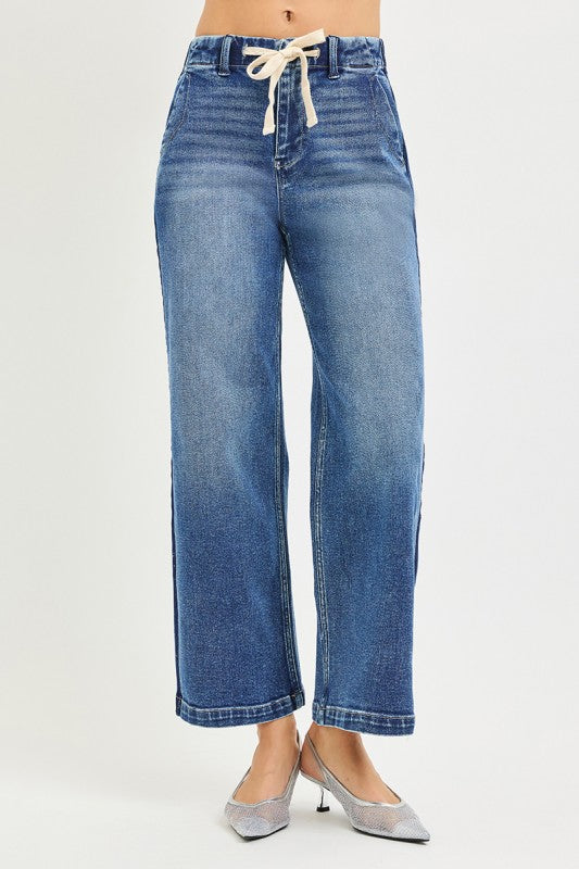 Caleb Track Stripe Cropped Wide Leg