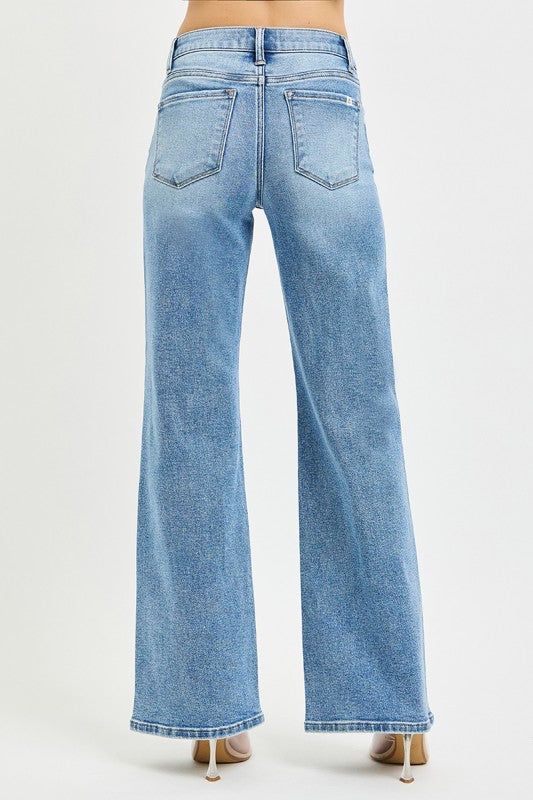 Brody Mid Rise Wide Leg Jeans
