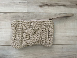 Woven Cable Knit Clutch