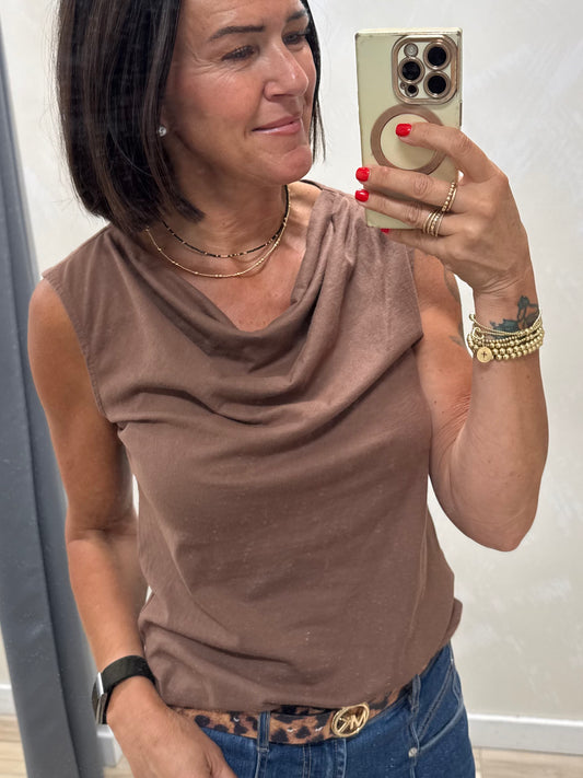 Bobi Pleated Muscle Tank
