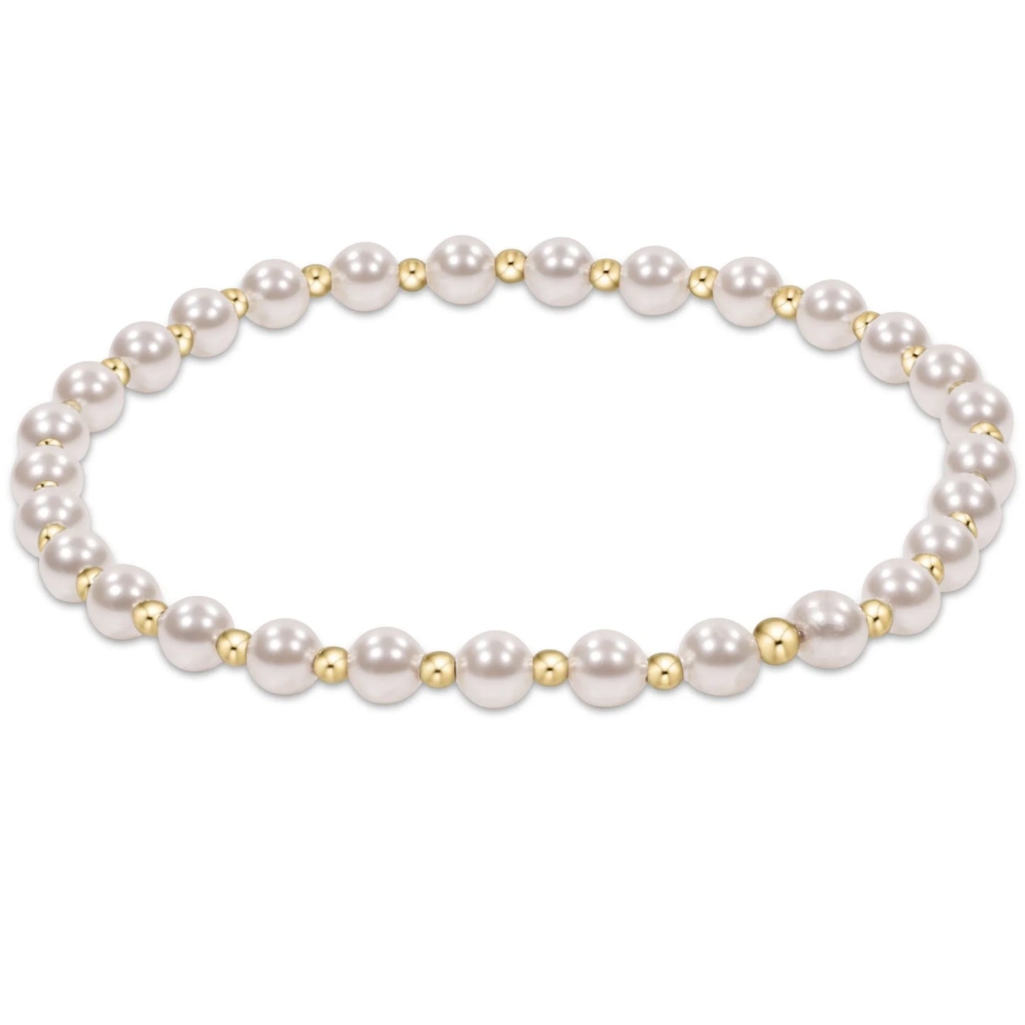 Enewton Gold Grateful Pattern Beaded Pearl Bracelet