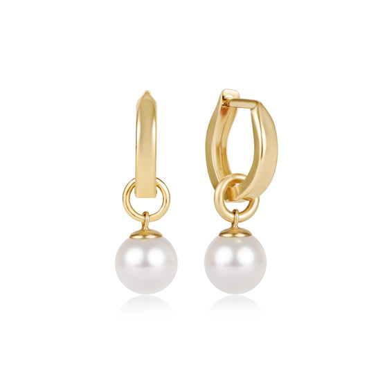 Enewton huggie gold 0.5" hoop - classic pearl 8mm charm