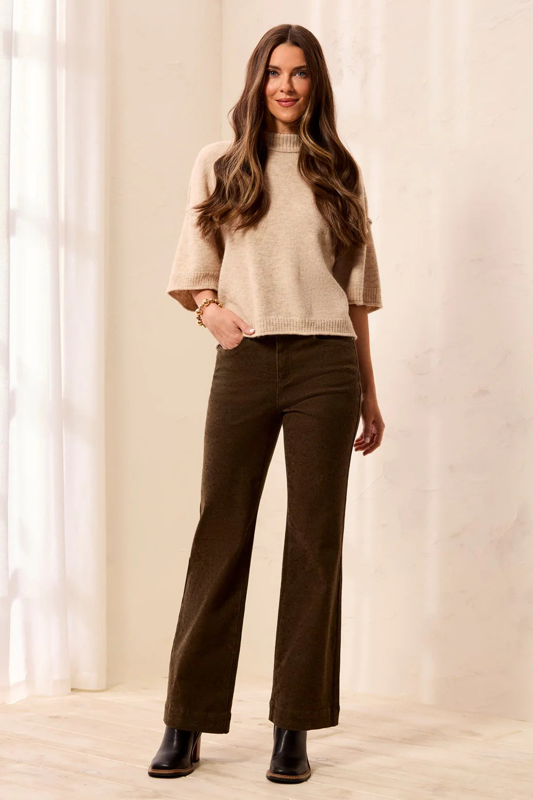 Tribal High Rise Soft Pattern Twill Pant