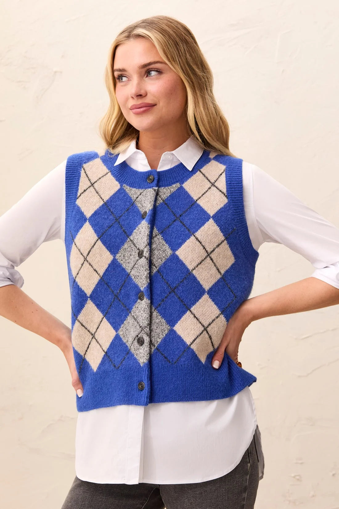 Tribal Button Sweater Vest