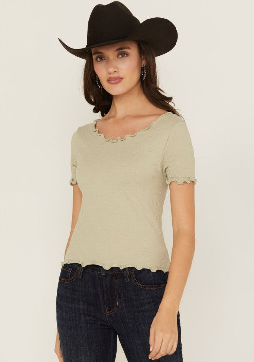 Seamless Jacquard Short Sleeve Top