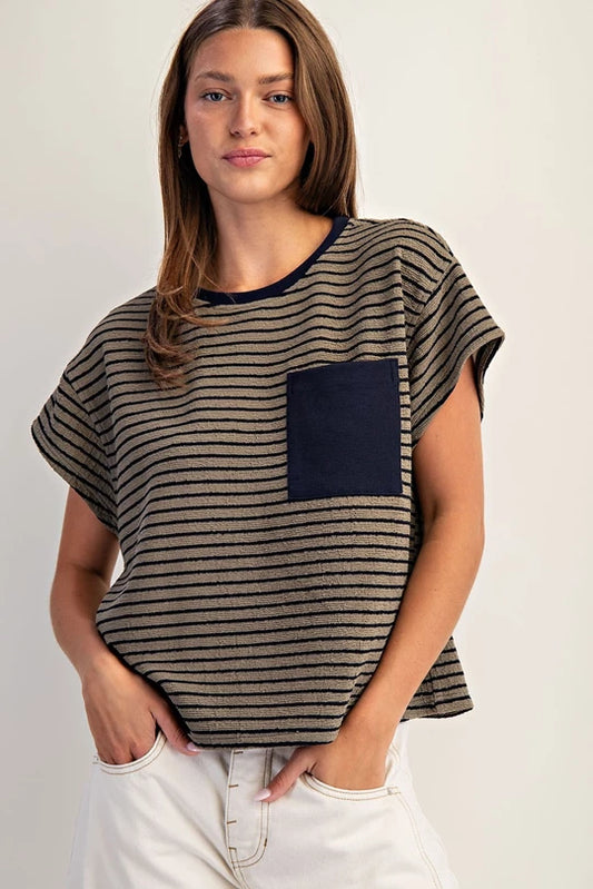 Tori Striped Boxy Top