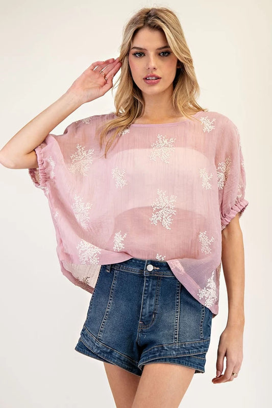 Rosy Dolman Top