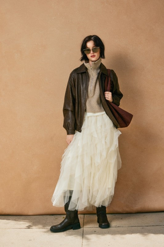 Peony Veil Ruffled Skirt