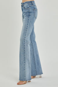 Caty Mid Rise Long Straight Jeans