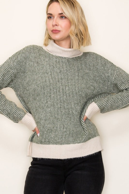 Jade Ribbed Sweater