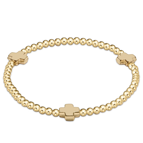 Enewton Signature Cross Gold Pattern 3mm Bracelet