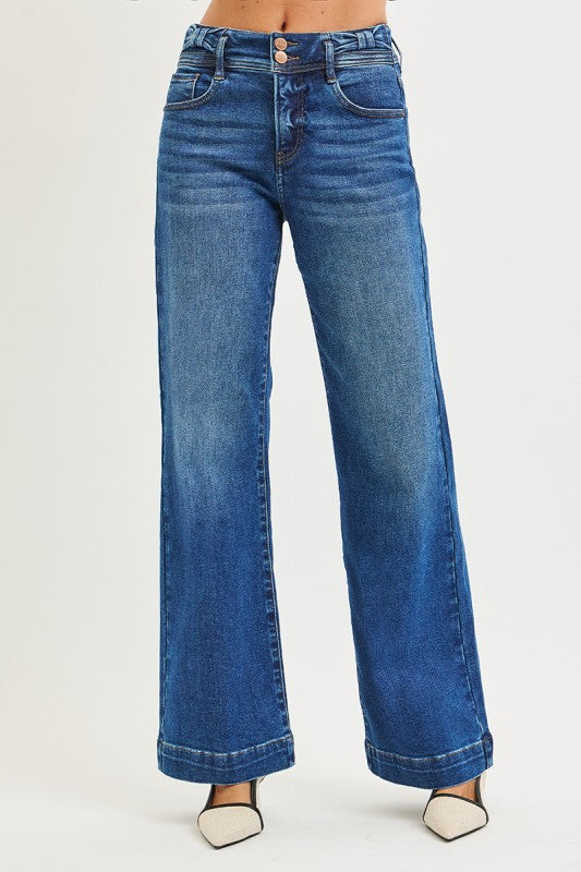 Neal Wide Leg Jean with Bow detail