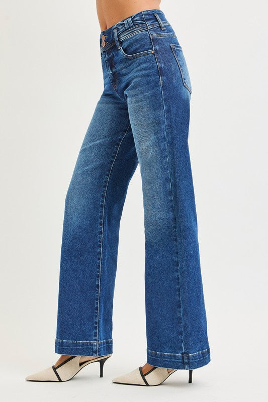 Neal Wide Leg Jean with Bow detail
