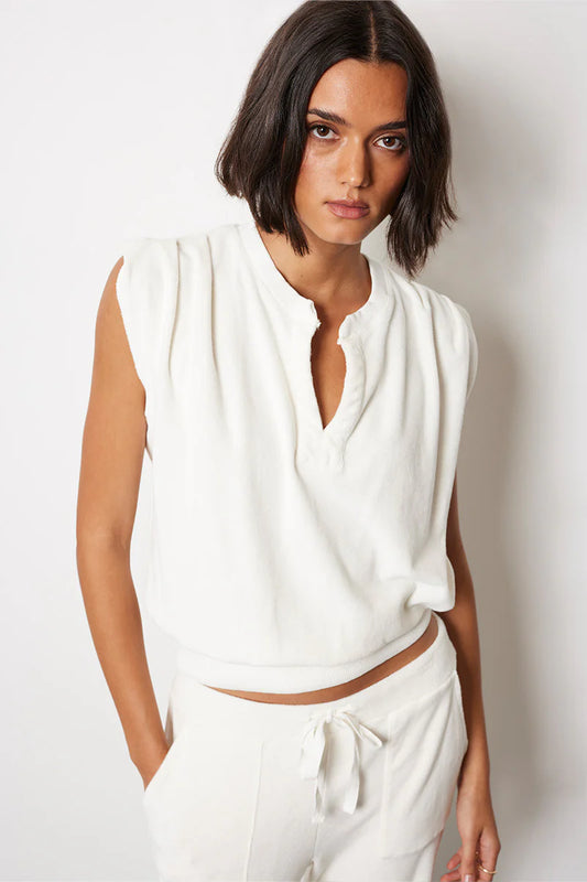 Bobi Split Neck Ribbed Tee