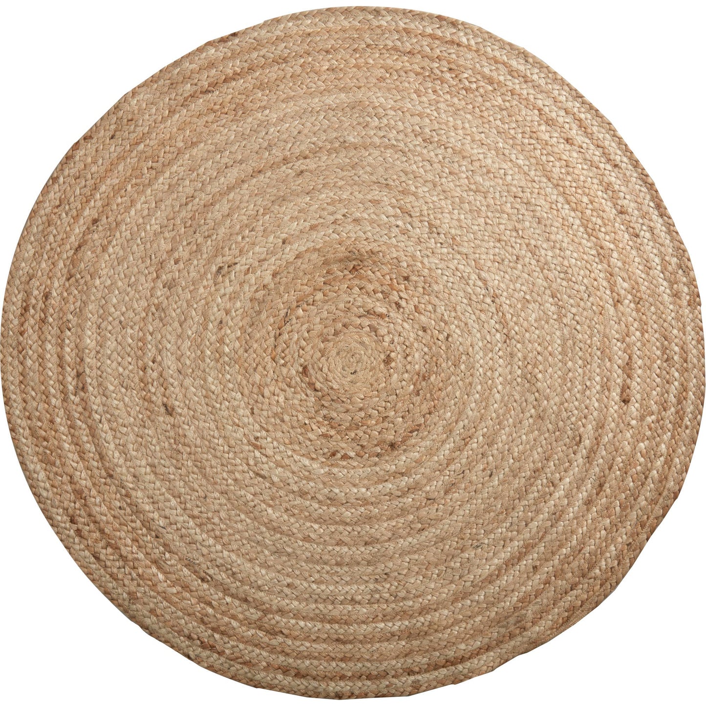 Natural Braided Jute Round Rug 3ft with Rug Pad