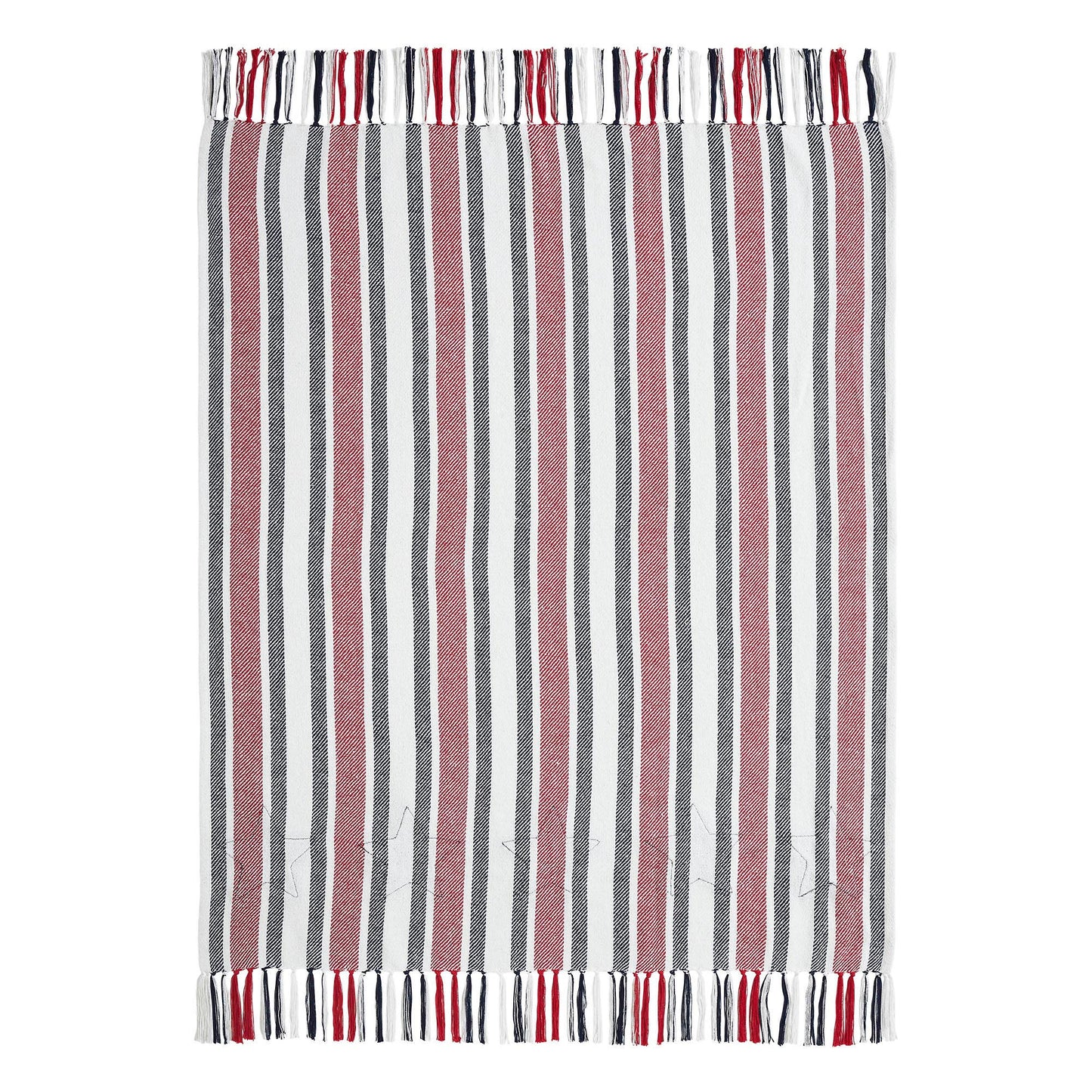 Americana Red White Blue Stripe Throw Blanket 50x60