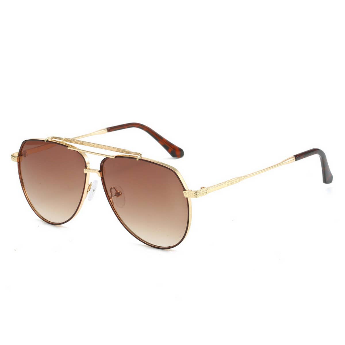 LARGE LENS AVIATOR SUNGLASSES UNISEX_CWASG0285: Black / (OS) 2