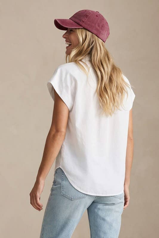 Soft Matte Drop Shoulder Blouse: Off White / L
