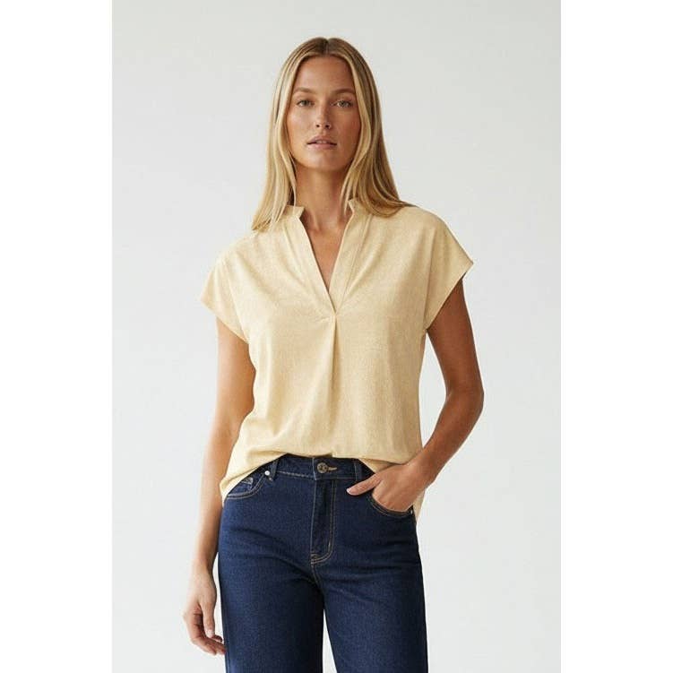 Soft Matte Drop Shoulder Blouse: Off White / L