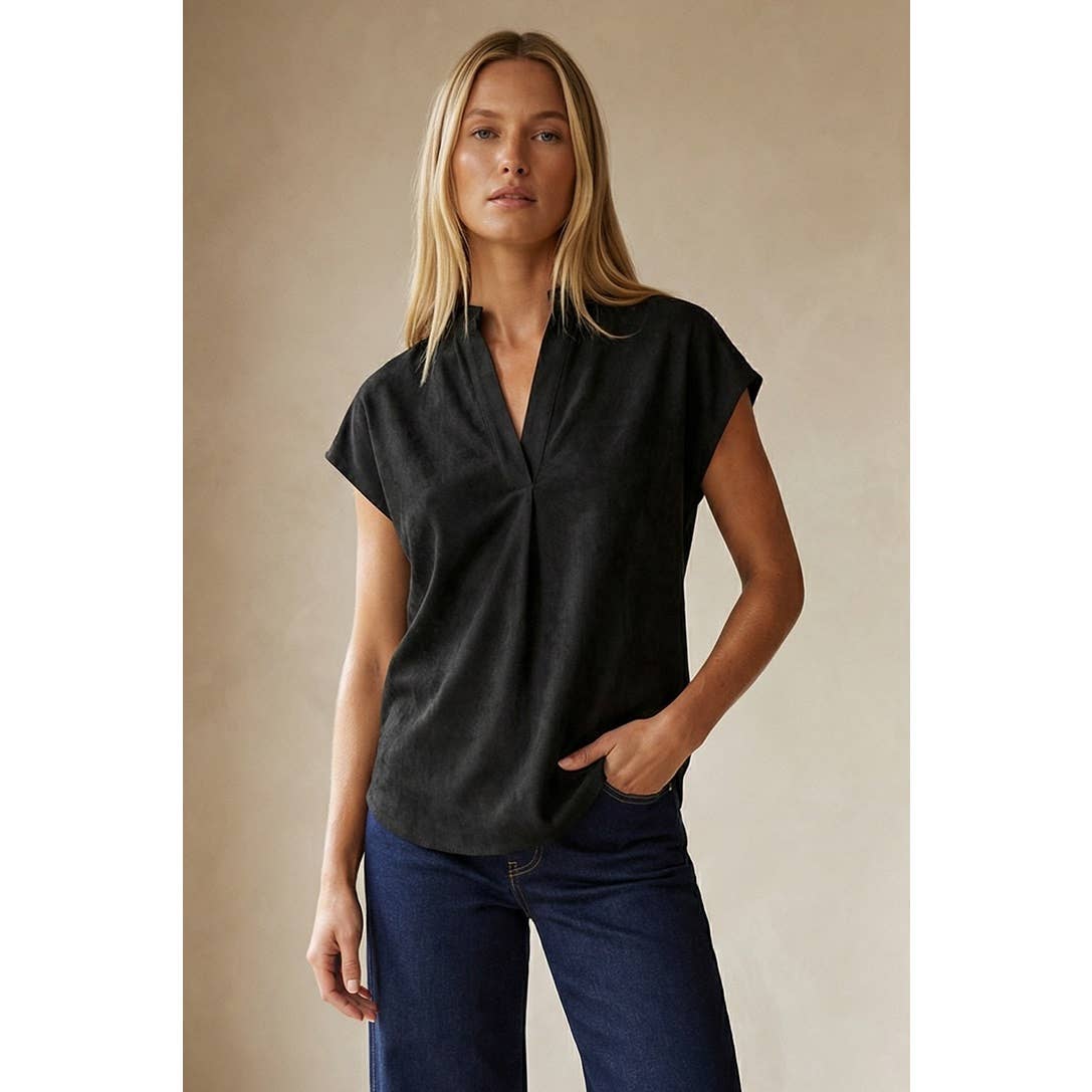 Soft Matte Drop Shoulder Blouse: Off White / L