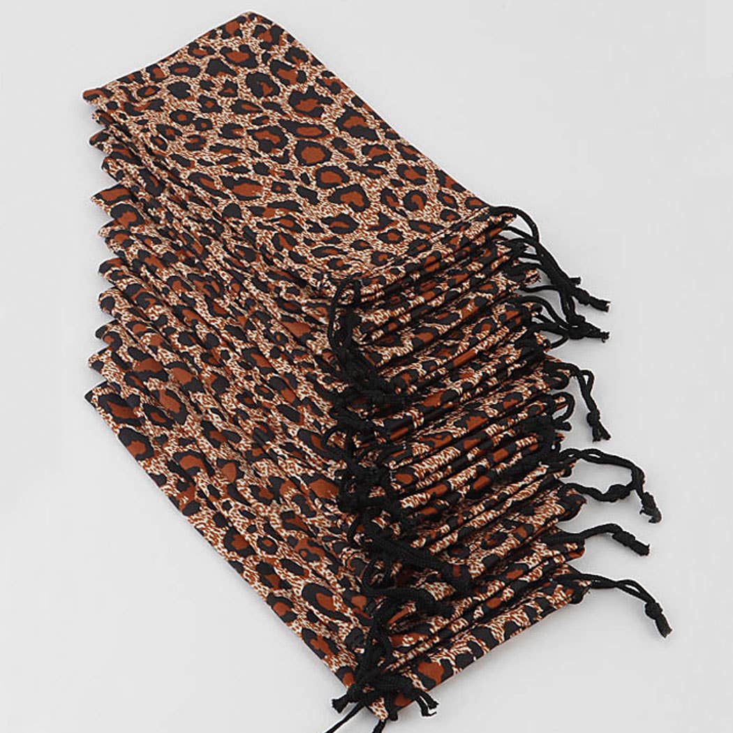 Leopard Sunglasses Pouch Bag: Black Leopard