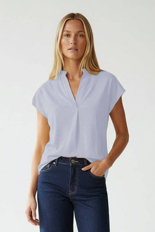Soft Matte Drop Shoulder Blouse: Off White / M
