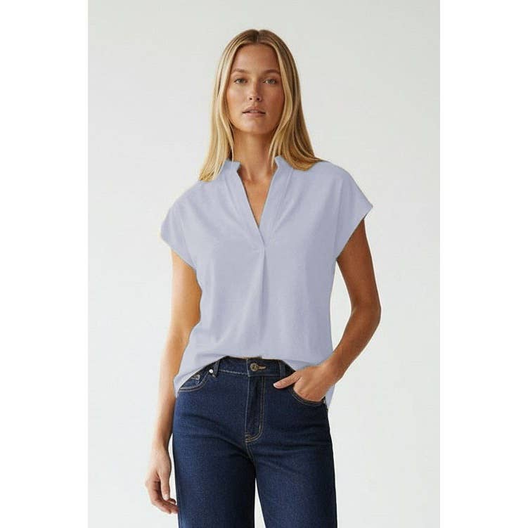 Soft Matte Drop Shoulder Blouse: Off White / L