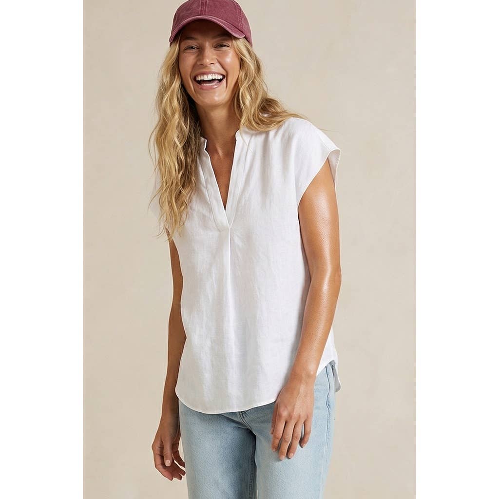 Soft Matte Drop Shoulder Blouse: Off White / L