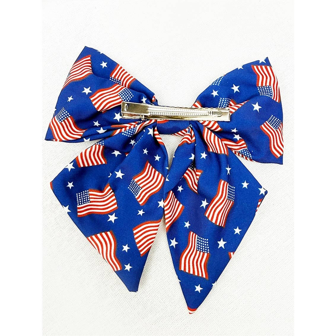 American Flag Bow Hair Clip Set: MIX COLOR / ONE(12)