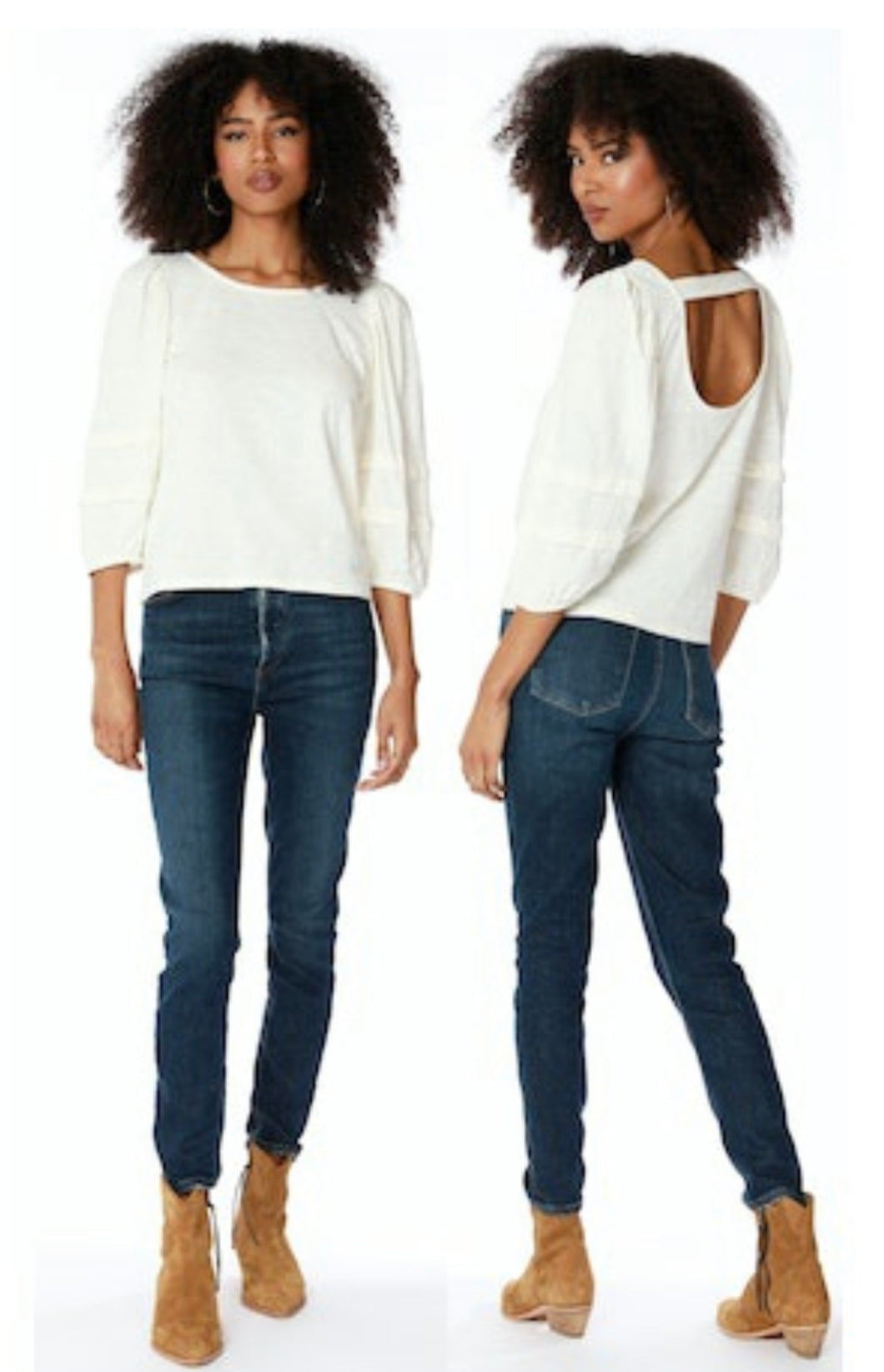 Bobi Pleated 3/4 Sleeve