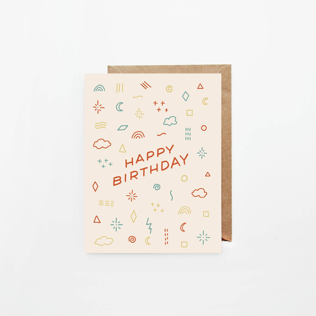 Happy Birthday Doodles - Greeting Card