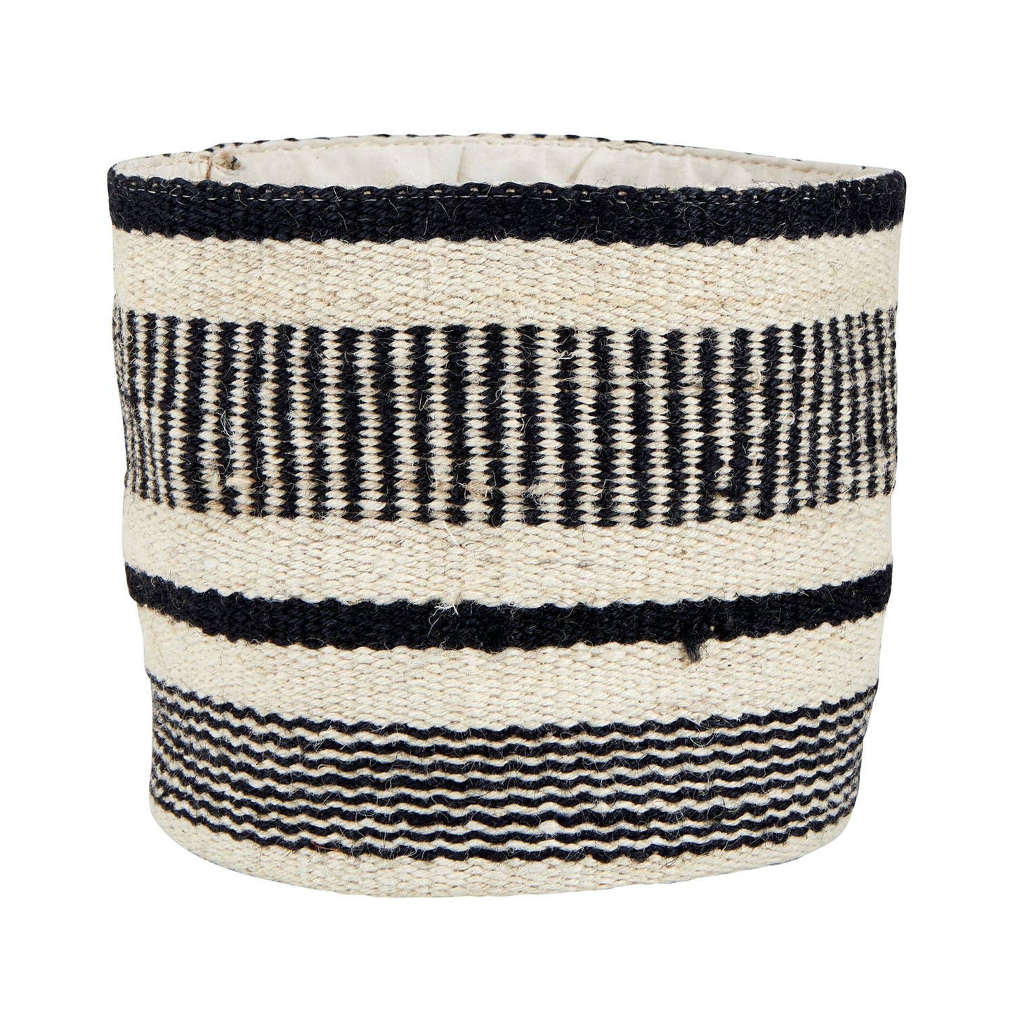 8x8 Jute Bag - Black And Ivory
