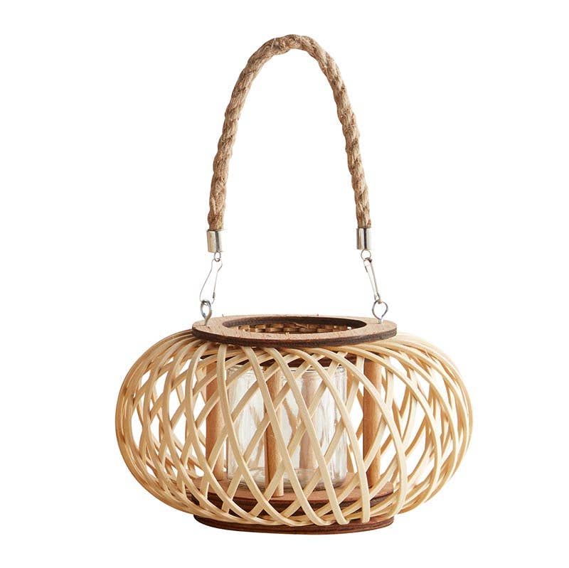 Round Tan Lantern Sm