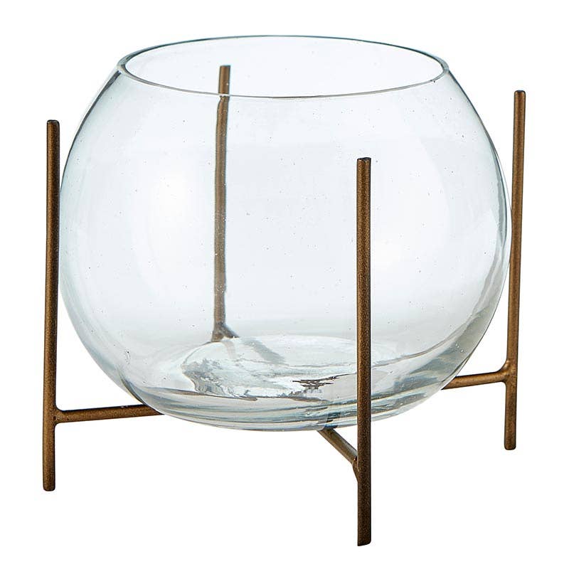 Round Glass Vase Holder Sm