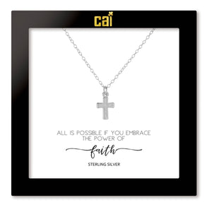 Silver Faith Cross Necklace
