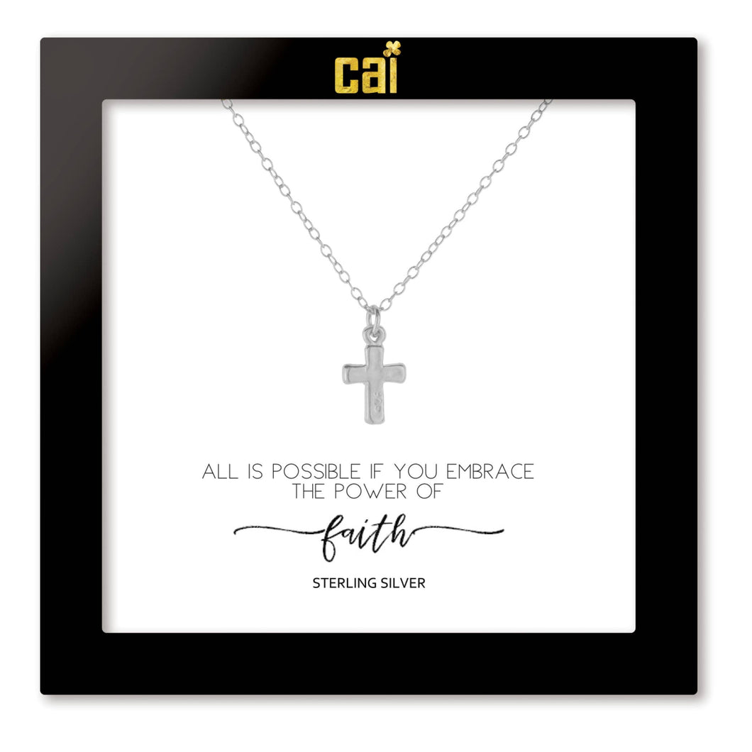 Silver Faith Cross Necklace