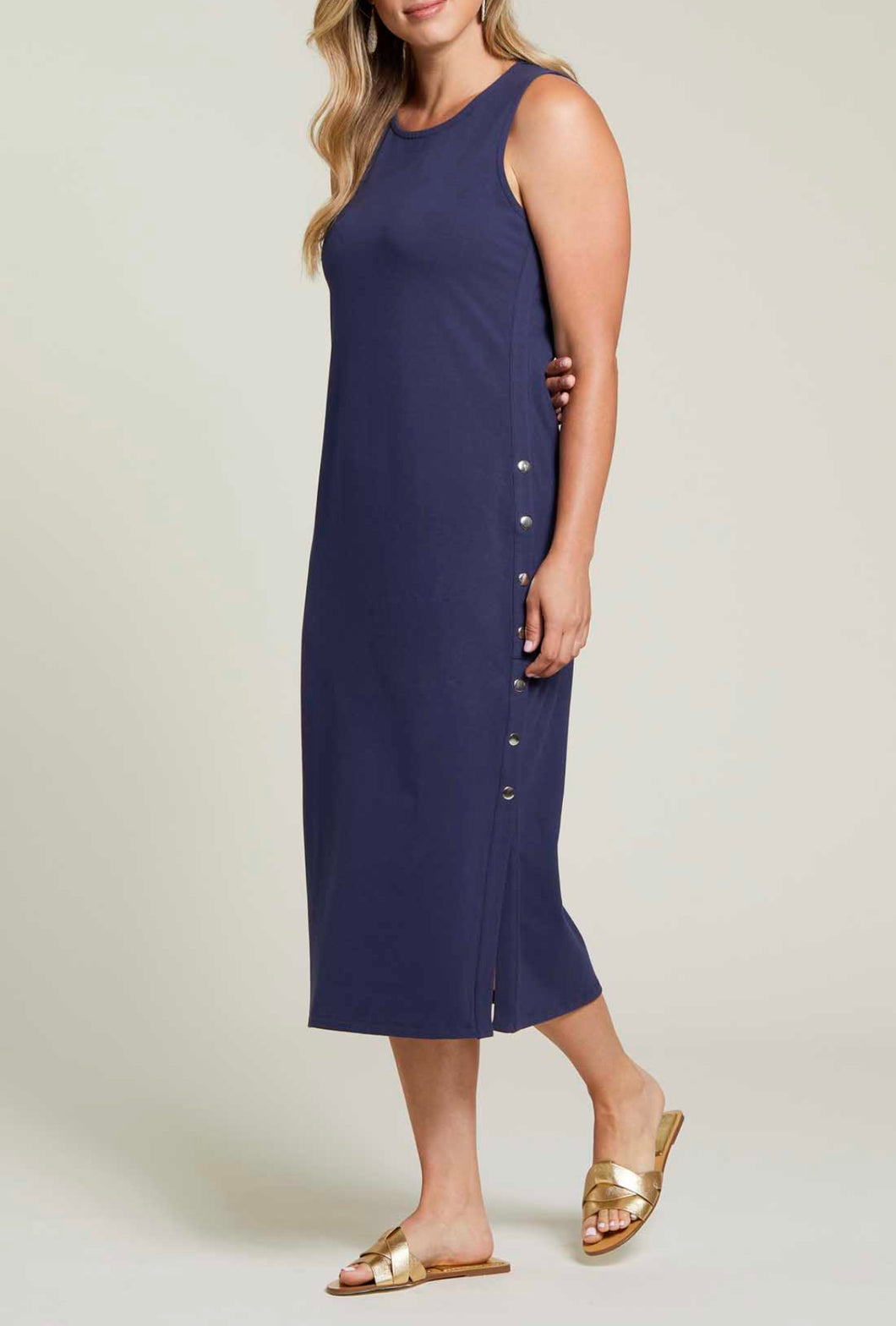 Tribal Sleeveless Dress with Side Snap