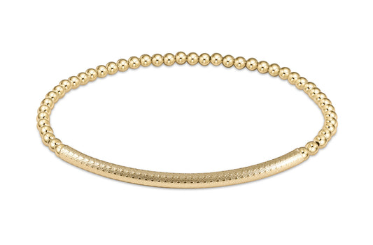 Enewton Bliss Bar Textured 3mm Bead Bracelet Gold
