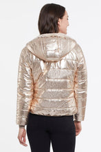 Load image into Gallery viewer, Tribal Reversible Metalic Puffer Coat