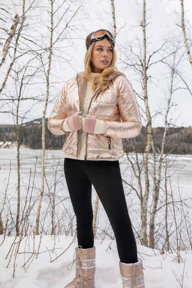 Tribal Reversible Metalic Puffer Coat