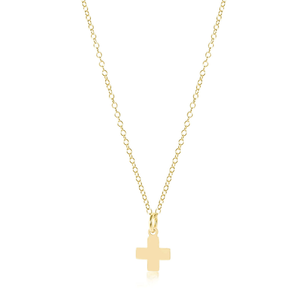 Enewton Signature Cross Gold Charm 16” Necklace